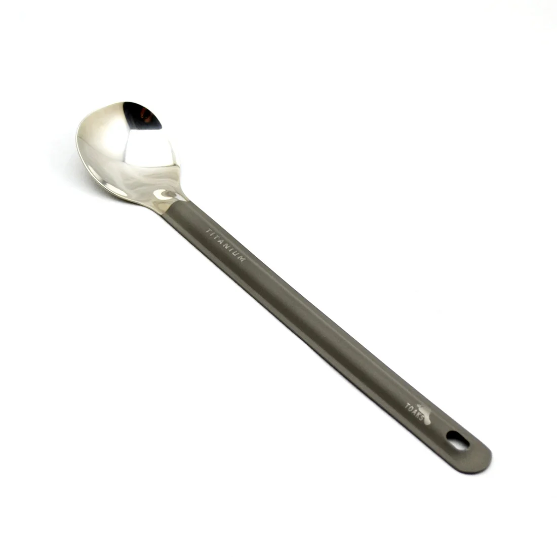 TOAKS Titanium Long Handle Spoon with Polished Bowl — Silver